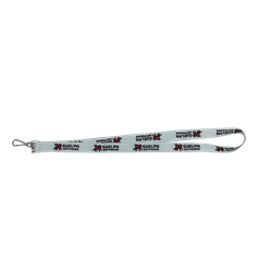 Gryphons Horizontal 3/4" Silkscreen Lanyard with Hook - White