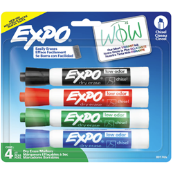Expo Chisel Tip Assorted 4 pack